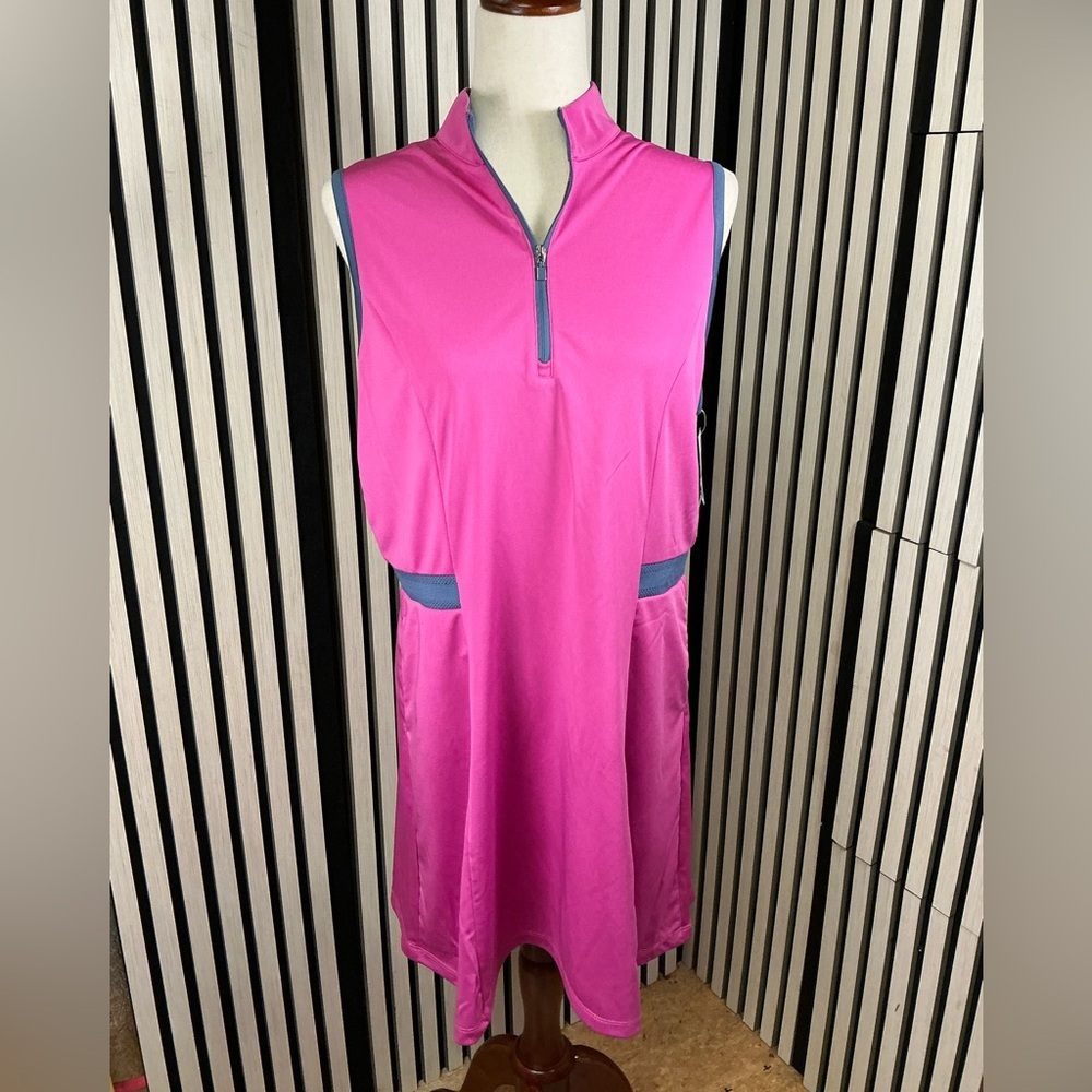 New PGA Tour Vibrant Pink Sleeveless Mini Dress, Sz L